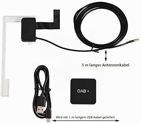DAB Adapter für Autoradio,USB Auto Adapter,MCX Auto Radio Adapter mit Antenne USB Stromkabe,DAB- und