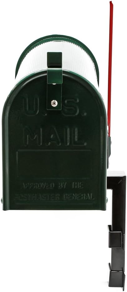 Wiltec Set US Mailbox grün 180 x 220 x 480 mm, amerikanischer Briefkasten mit Fahne, Standbriefkaste