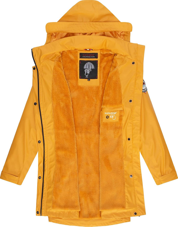 Navahoo Damen wasserdichter gefütterter Regenmantel Deike XS Amber Yellow, XS Amber Yellow