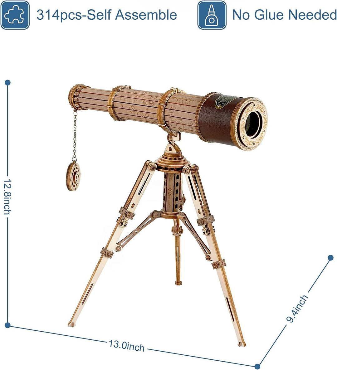 ROBOTIME 3D Teleskop Holzpuzzle Holzmodellbausätze knobelspiele für Erwachsene zum Bauen Ihres eigen