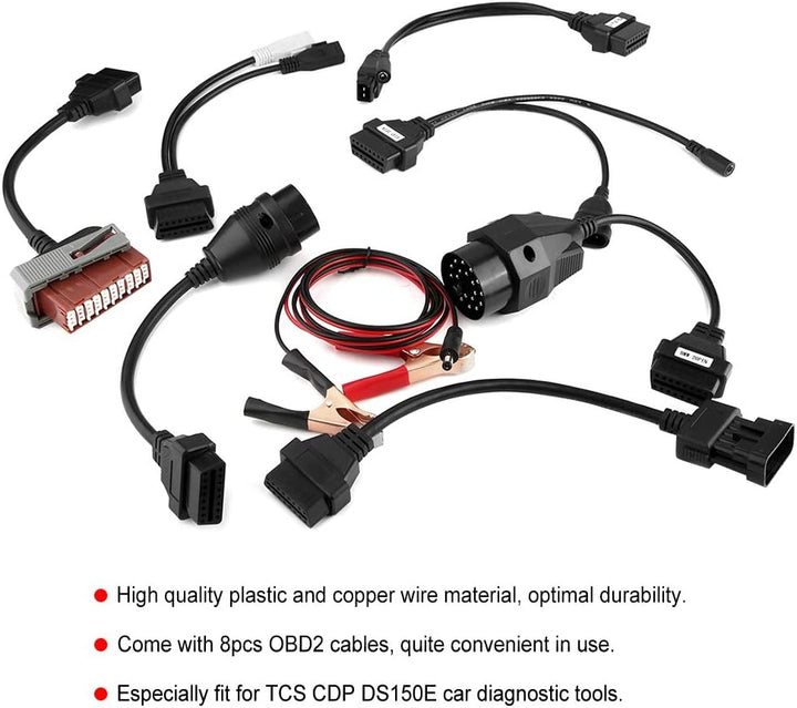 Obd2-Kabel, 8 Stück Obdii-Kabel, Steckverbinder, Auto-Diagnosekabel, Ersatz für TCS Ds150e, Auto-Dia