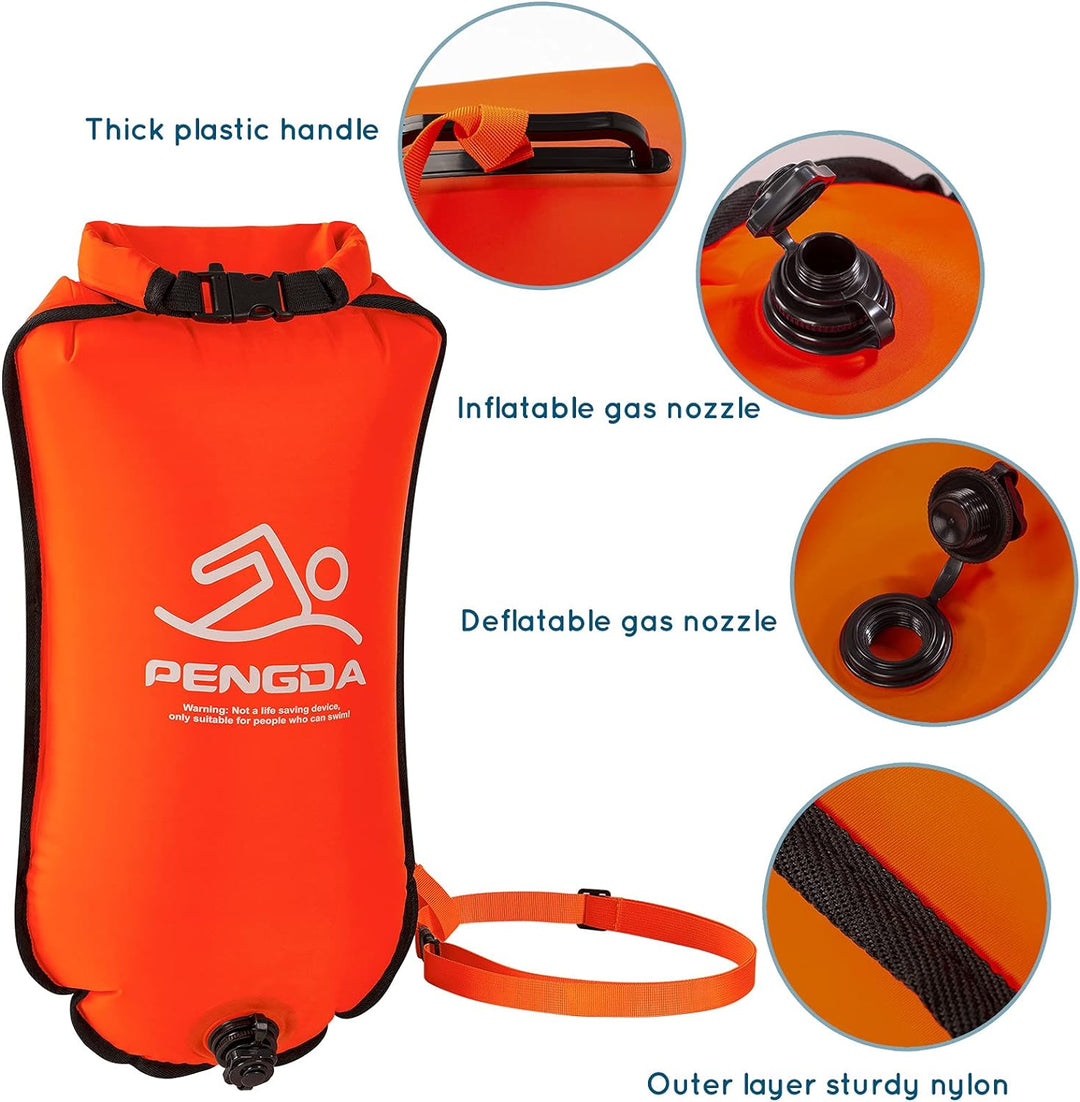 PENGDA Schwimmboje 25L Wasserdichter Trockensack Sicherheit Schwimmen Open Water und Triathlon Swimm