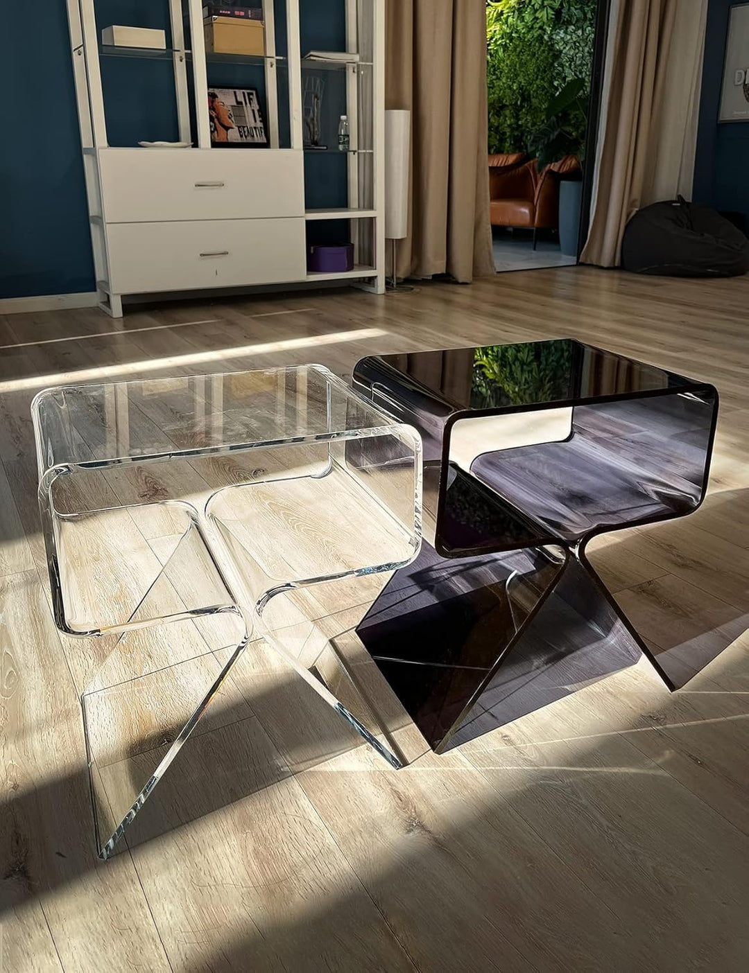 solaround Acryl Beistelltisch, Retro Modern Transparent Tisch Nachttisch für Wohnzimmer(transparent)