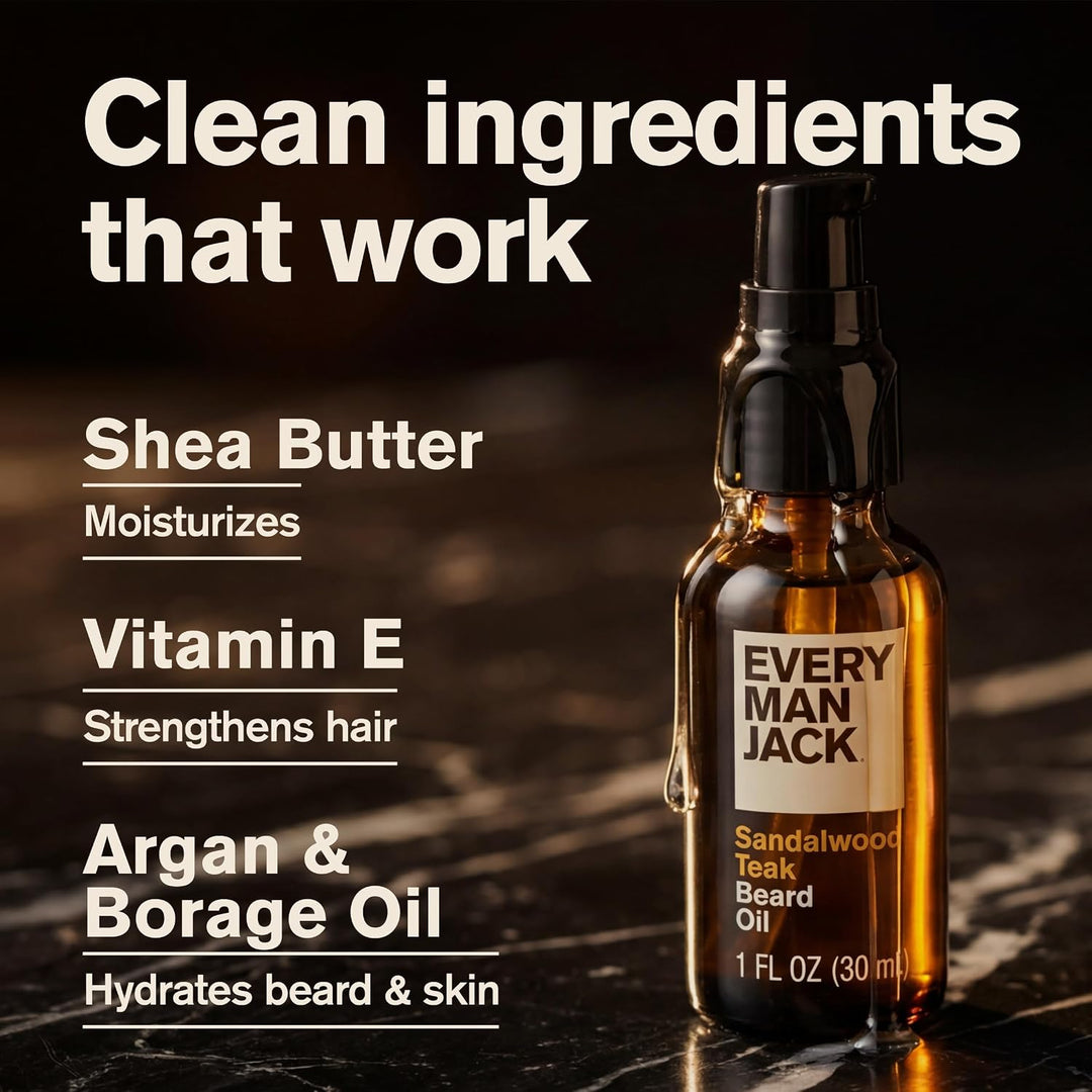 Every Man Jack Sandalwood Beard Oil - 1 oz by EVERY