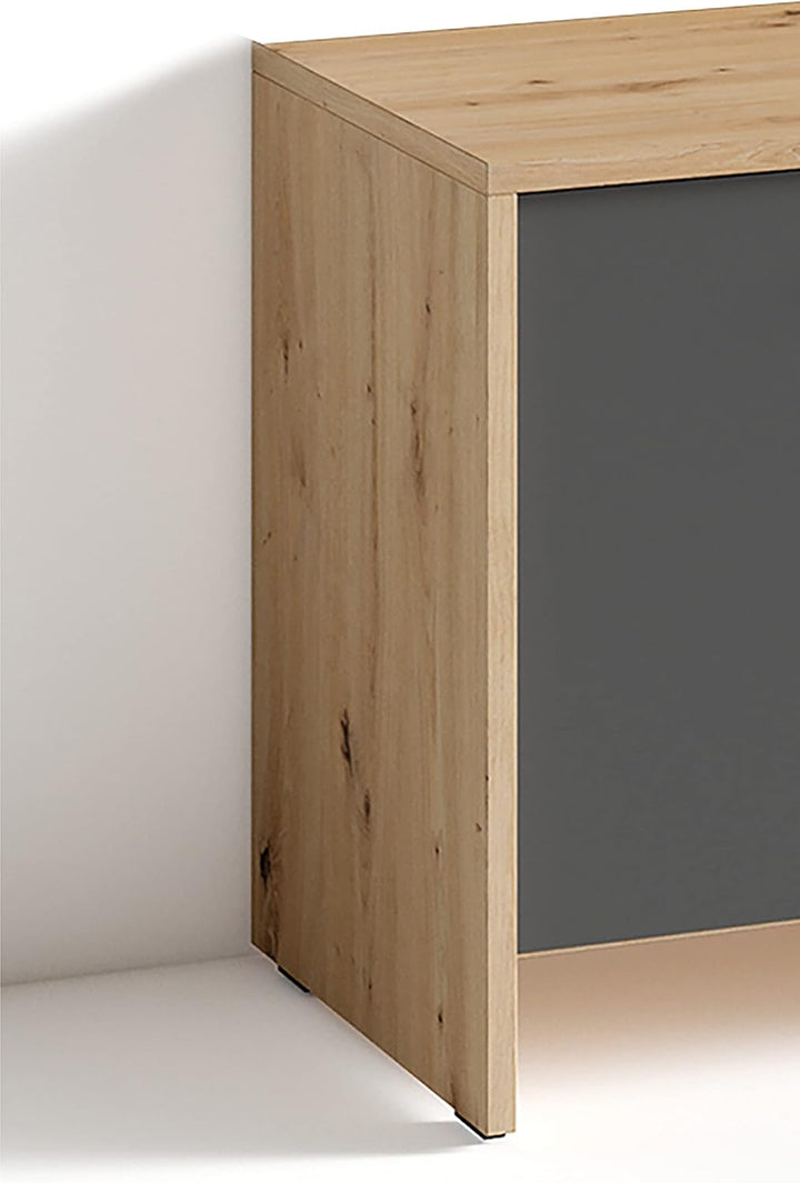 byLIVING Sitzbank Ben/Schuhschrank in Artisan Eiche-Optik Hellbraun/Front anthrazit/kleine Flur-Komm