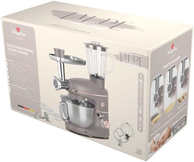 Berlinger Haus Küchenmaschine mit Mahlwerk und Mixer 1500 W Taupe Collection BH-9530