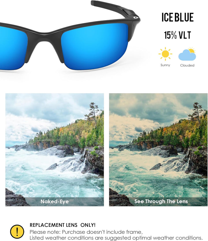 BlazerBuck Anti-salz Polarisierte Ersatzgläser für Oakley Half Jacket 2.0 OO9144 Eisblau Polarisiert