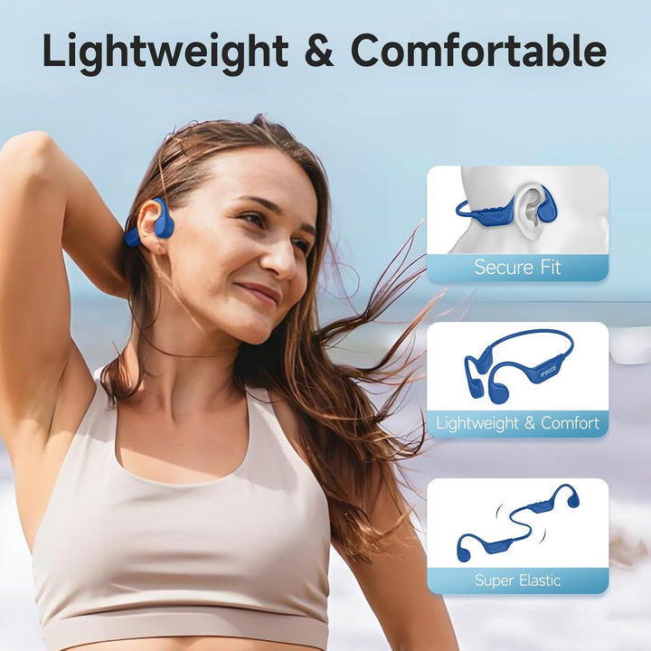 IFECCO Knochenschall Kopfhörer Bluetooth 6.2 - Open Ear Bone Conduction Headphones Kabellos,IPX5 was