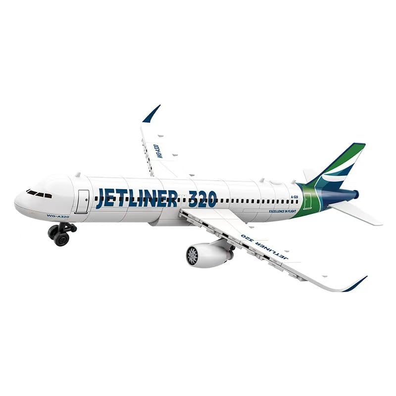 WANGE Airbus A320 Modell zum Bauen mit Bausteinen. Vielseitiges, effizientes Kurzstrecken-Passagierf