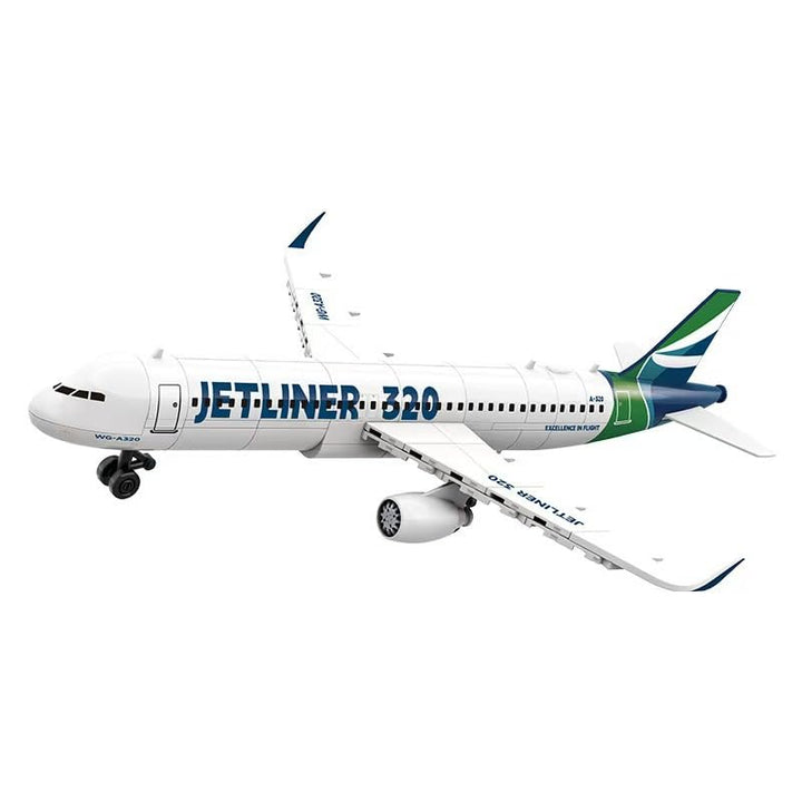 WANGE Airbus A320 Modell zum Bauen mit Bausteinen. Vielseitiges, effizientes Kurzstrecken-Passagierf