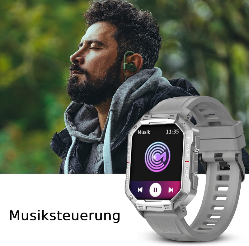 Deunis X3 Smartwatch Herren 1,83 Zoll mit Telefonfunktion, Fitness Tracker, Schlafmonitor, Schrittzä