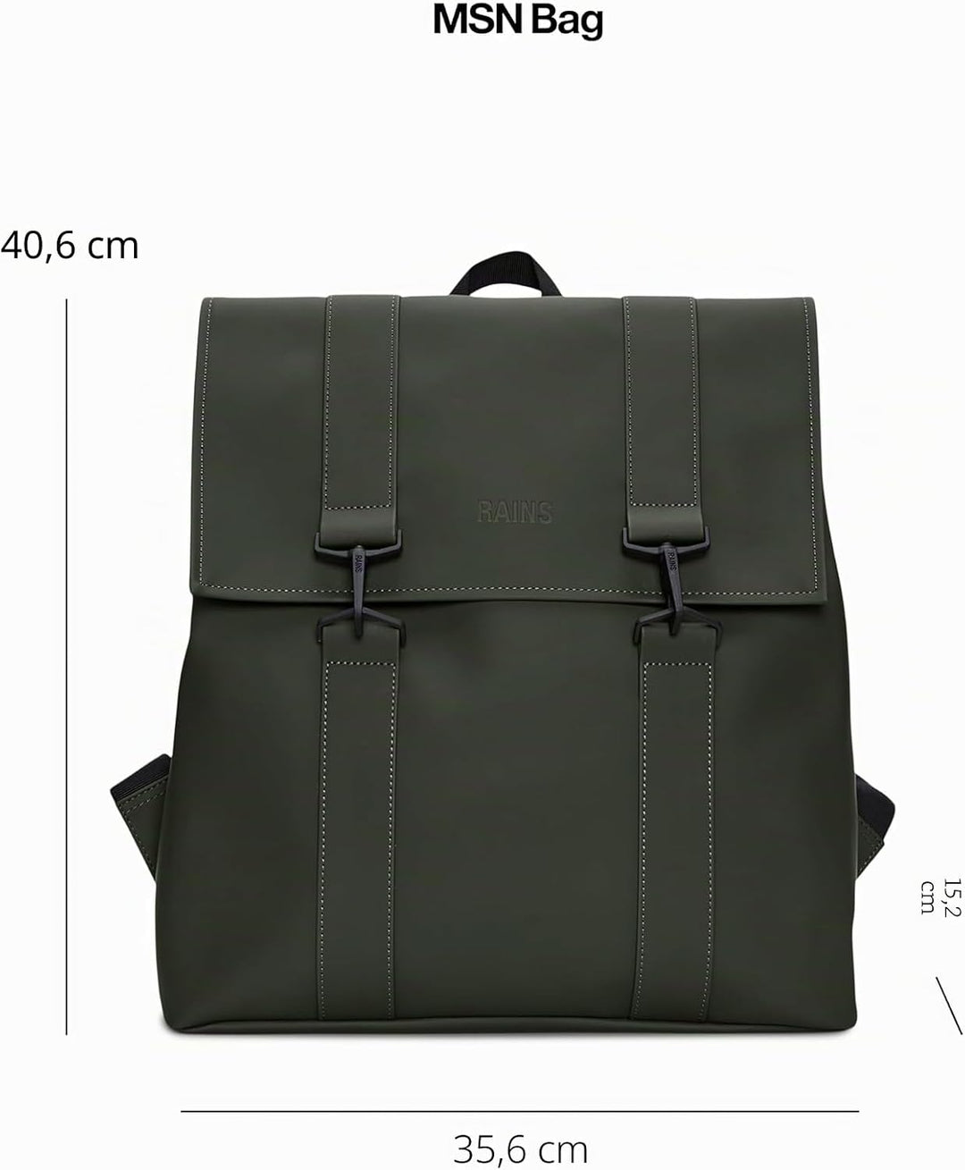 RAINS Unisex MSN Bag Rucksack, Einheitsgröße (2023 edition) Grün