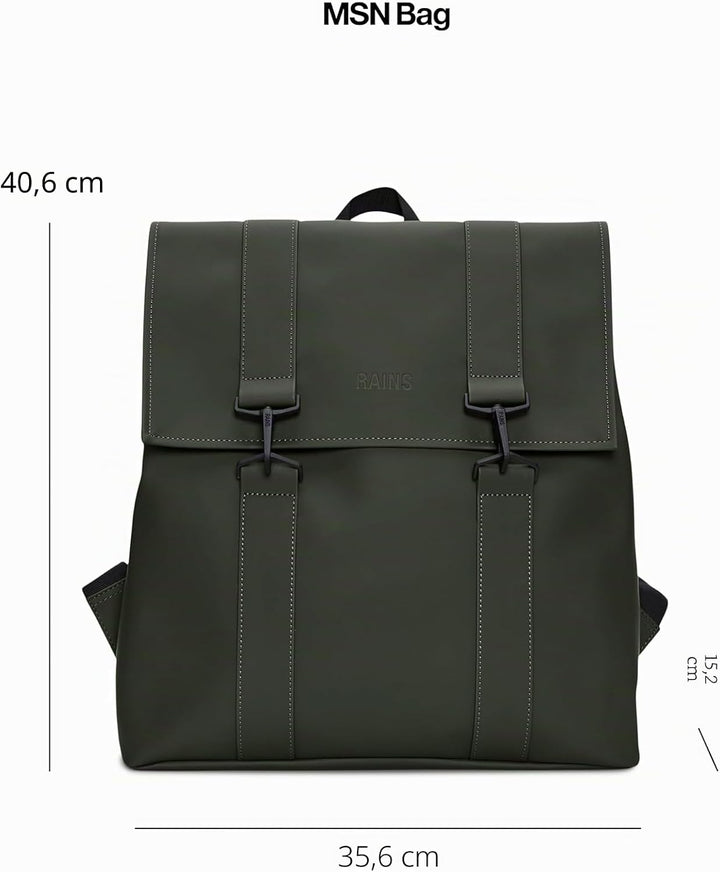 RAINS Unisex MSN Bag Rucksack, Einheitsgröße (2023 edition) Grün