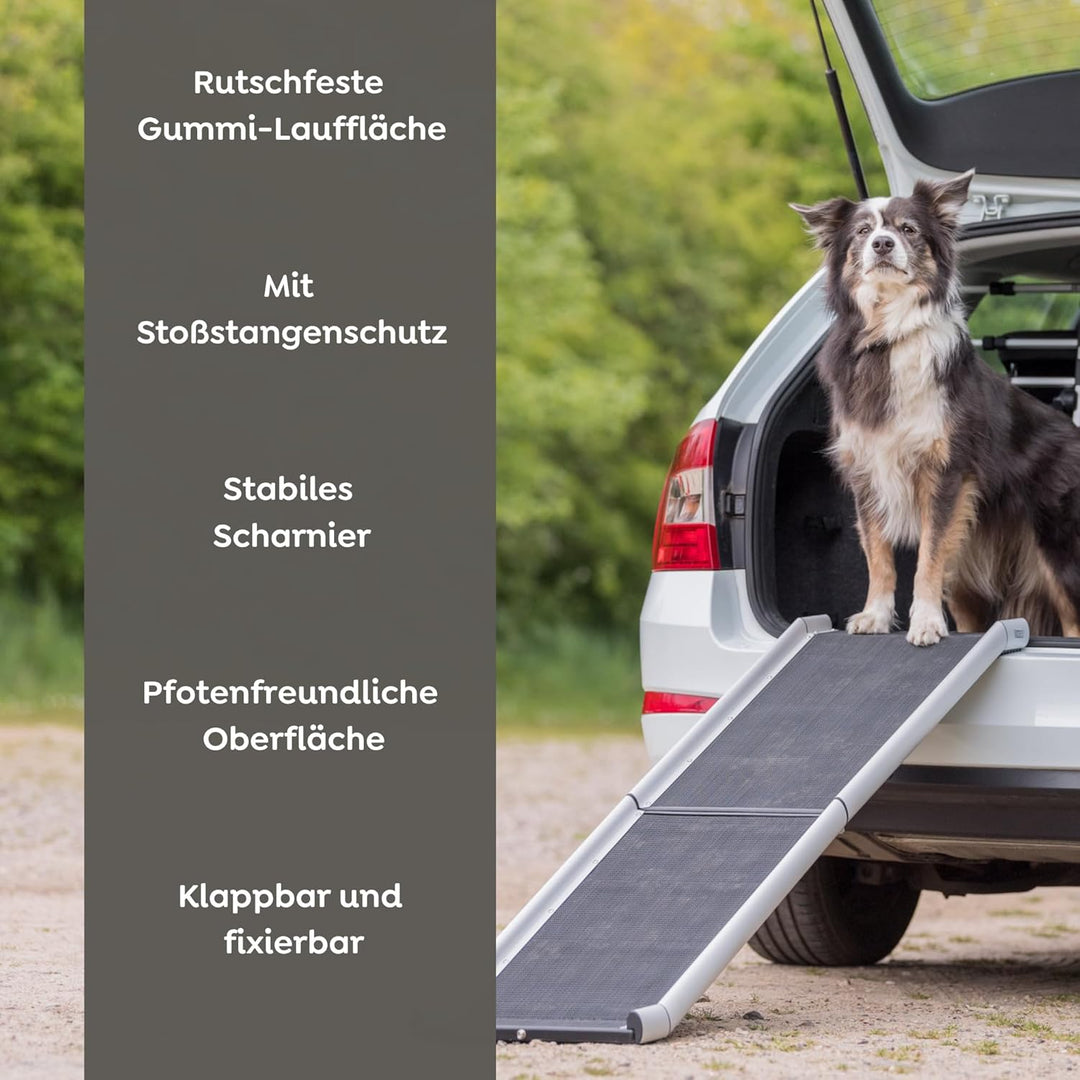 Trixie 3938 Klapp-Rampe, Aluminium/Kunststoff/Gummi, 38 × 155 cm, 6,3 kg, schwarz