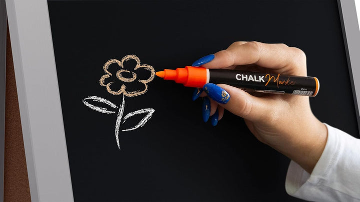 ALLboards Kundenstopper mit grauem Holzrahmen 118x61cm, Werbetafel, Gehwegaufsteller, Aufsteller, St