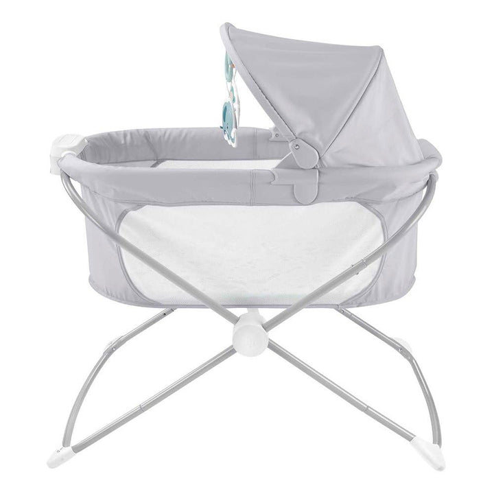 Fisher-Price GWD36 - Zusammenklappbares Beistellbettchen – tragbares Babybettchen mit Licht für Neug