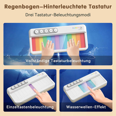 Pup Go Tragbares Elektronisches Klavier-Spielzeug für Kinder ab 2 Jahren, Regenbogen-Touchscreen-Tas