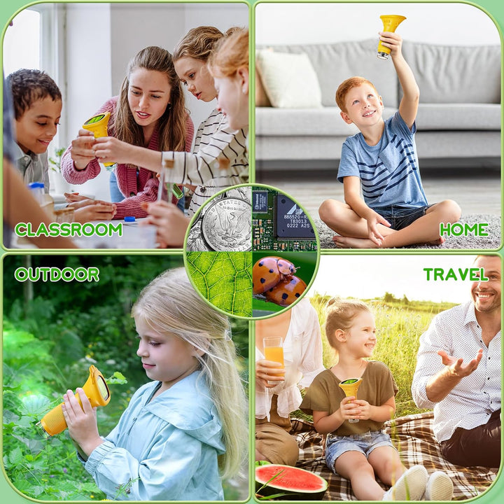 Mikroskop für Kinder, Ashfly 1000X Taschenmikroskop mit 2,0" IPS-Bildschirm USB Microscope Lupe, 8 L