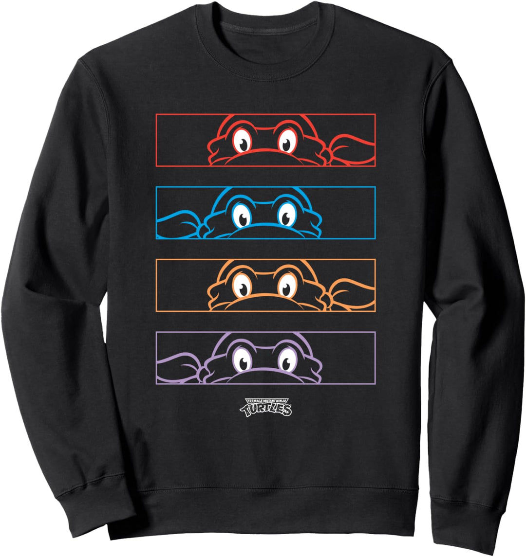 Teenage Mutant Ninja Turtles Group Line Art Face Mask Panels Sweatshirt