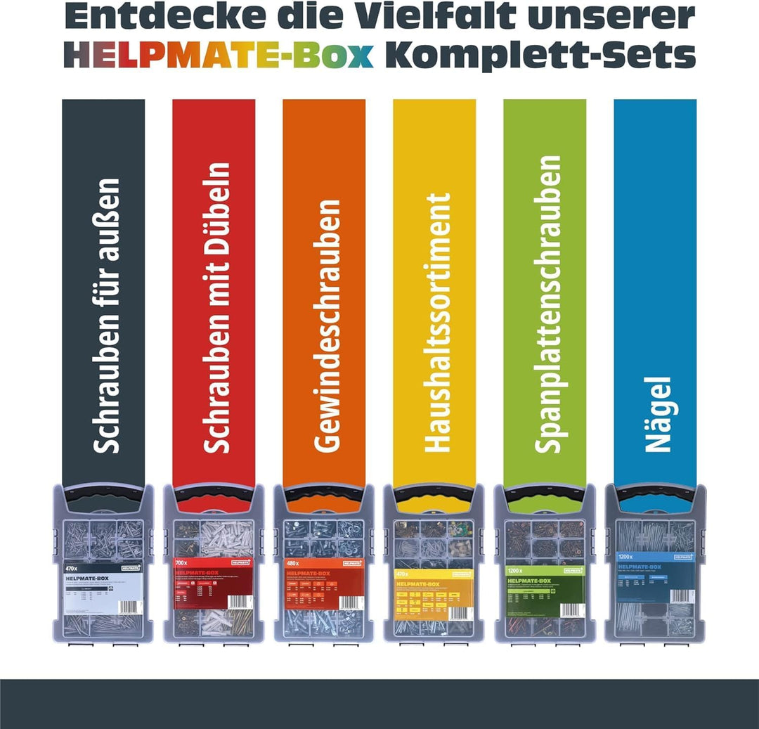 HELPMATE Edelstahlschrauben Set PZ - 470 Universalsschrauben A2 für Aussen, hochwertige Sortimentsbo