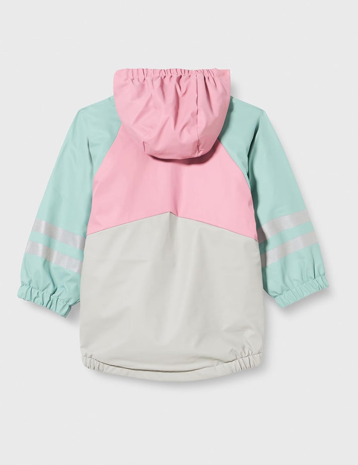 Playshoes Unisex Kinder Fleece-Futter Regenmantel Regenjacke Regenbekleidung 98 rosa/grün, 98 rosa/g