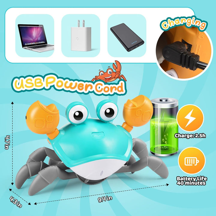 Adeokay Krabbe Baby Spielzeug ab 1 2 3 Jahr, Spielzeug ab 6 7 8 9 10 Monate Kinderspielzeug ab 1-3 J