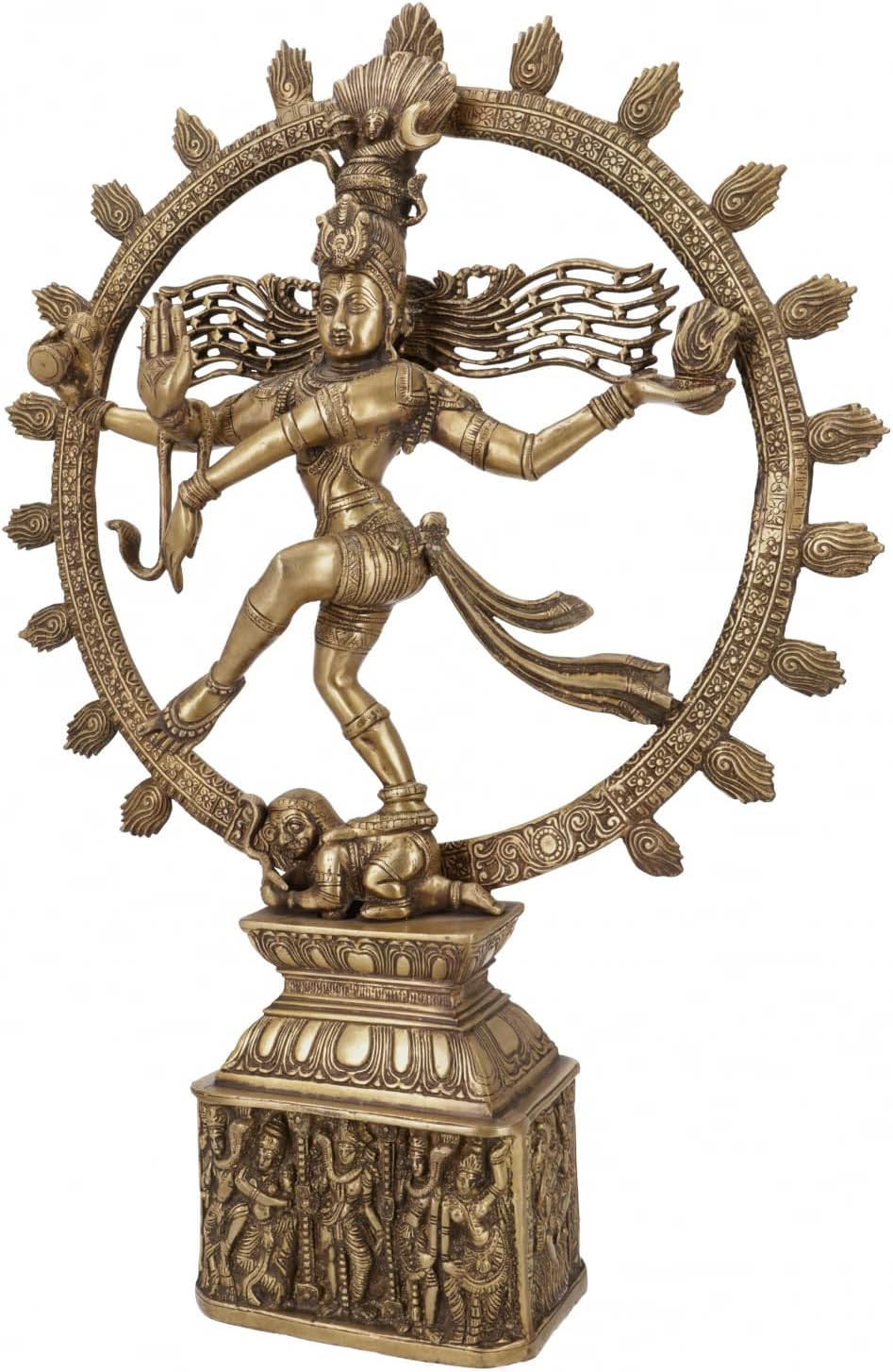 GURU SHOP Tanzender Shiva Nataraja Statue Shiva im Feuerkranz 60 cm - Motiv 10, Motiv 10