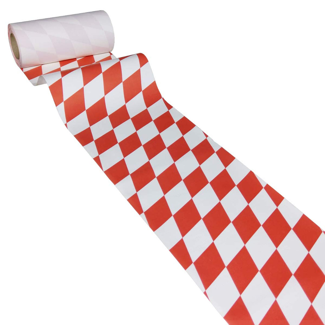 Papier Tischläufer 50m x 0,20m Raute rot-weiss Raute Rot-weiss 50 m x 0,20 m, Raute Rot-weiss 50 m x