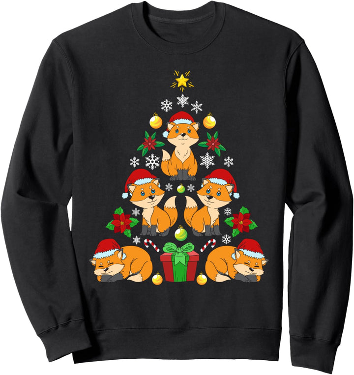 Fuchs Weihnachtsbaum Weihnachten Wald Tier Geschenk Sweatshirt