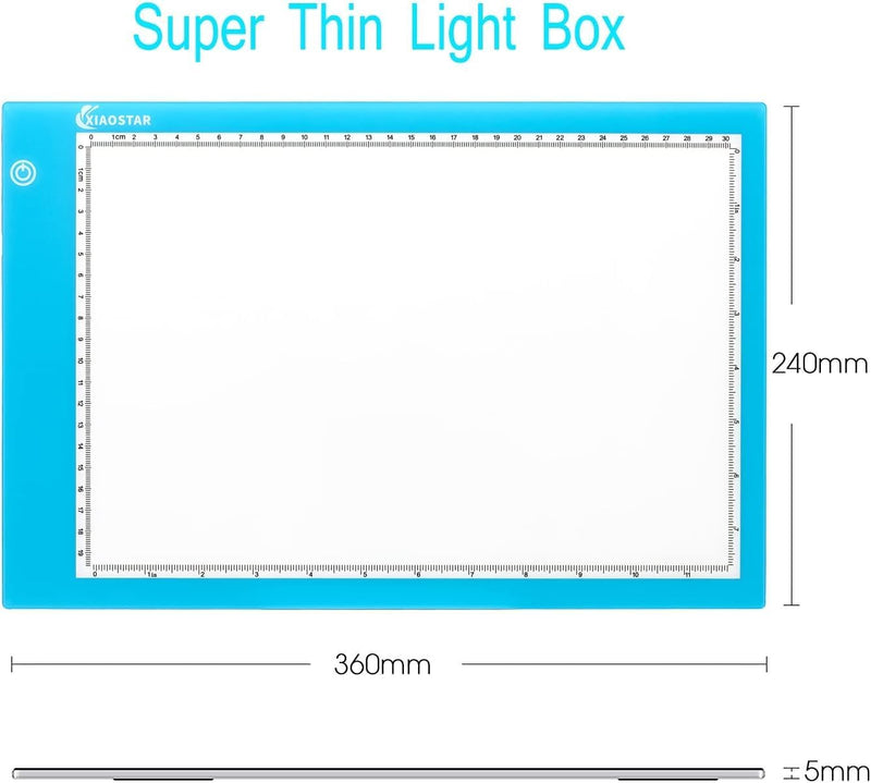 XIAOSTAR A4 Leuchttisch Led Licht Pad Copy Board Lichtplatten,mit einstellbarer Helligkeit,für Künst
