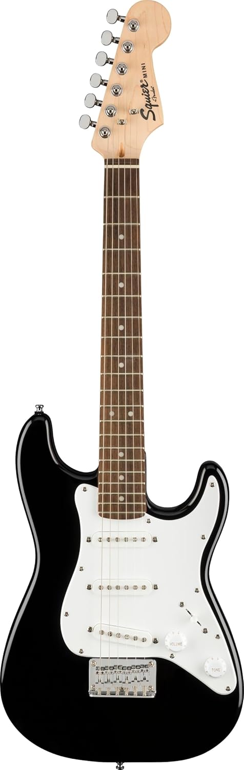 Mini Stratocaster, Lorbeer-Griffbrett, Schwarz Schwarz