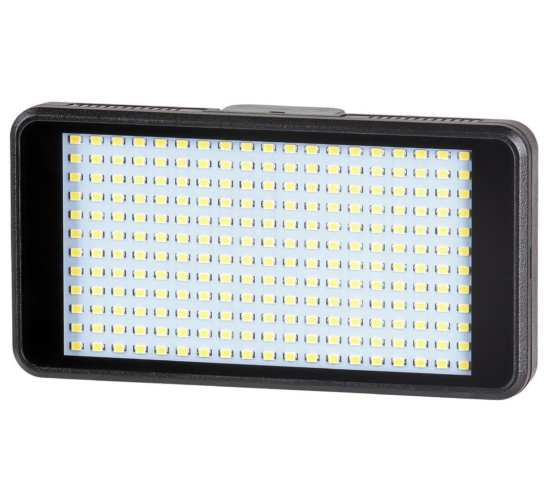 ayex Extraflache dimmbare Videoleuchte mit 228 LEDs und Power Bank Funktion mit Diffusoren und Neige