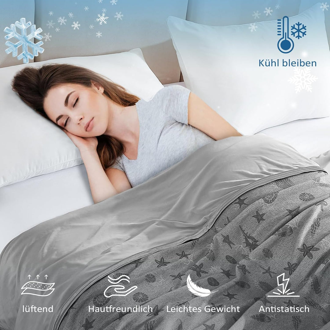 WONGS BEDDING Kühldecke Sommerdecke - mit Japanische Arc-Chill Q-Max 0,43 Kühlfasern, 2 in 1 Selbstk