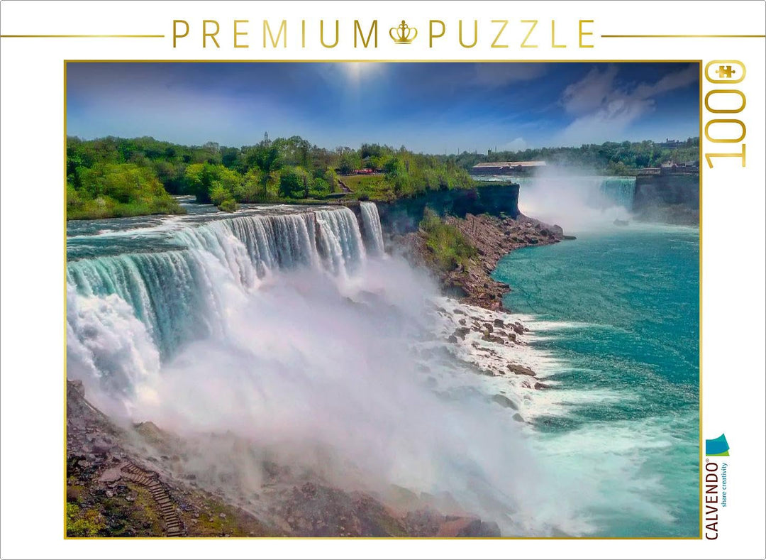 CALVENDO Puzzle Niagarafälle - American Falls und Horseshoe Fall 1000 Teile Lege-Grösse 64 x 48 cm F