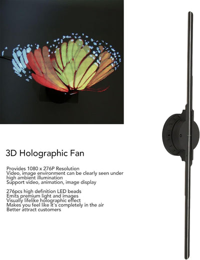 3D Hologramm Projektor 1080 x 276P, 276 Stück LEDs, Sternenhimmel Projektor Software Betrieb App Ste