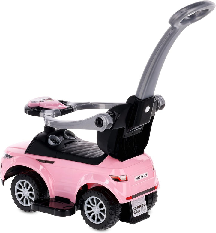 4in1 Kinderauto Rutschauto ab 2 Jahre und Schiebeauto mit Hupe und Musik, Rutschauto mit Stauraum un