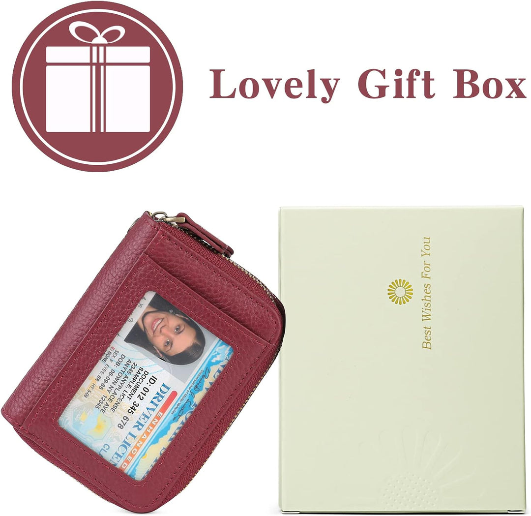 GAEKEAO Geldbörse Damen klein Leder Kleines Portemonnaie Portmonee Damen mit vielen Kartenfäche, RFI