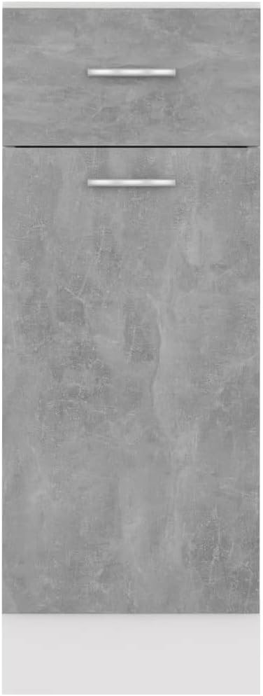 homiuse Schubunterschrank Betongrau 30x46x81,5 cm Kommode KüChenschrank Kommode Mit Schubladen Kommo