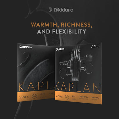 D'Addario Kaplan Amo Violinsaiten - Vollständiger Satz - KA310 4/4H - Violinsaiten - 4/4 Skala, Hohe