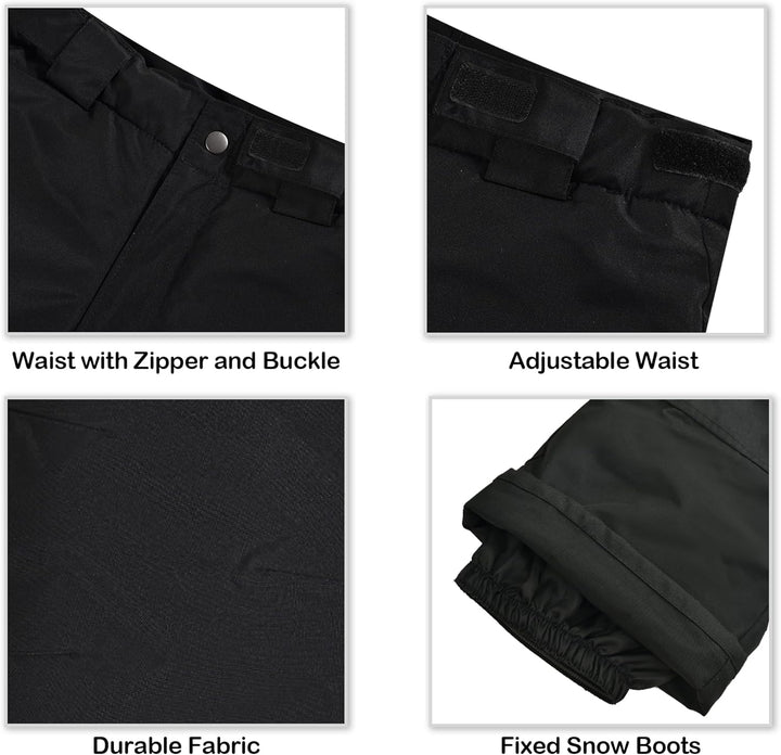 SMONTY Skihose für Kinder mit Reissverschluss, Latzhose, Winter, Wasserdicht, Winddicht, Warme Snowb