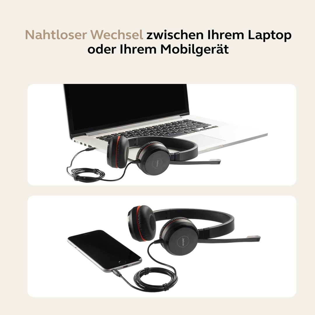 Jabra Evolve 30 II, Unified Communications zertifiziertes Mono-Headset mit Anrufsteuerung, Mikrofon