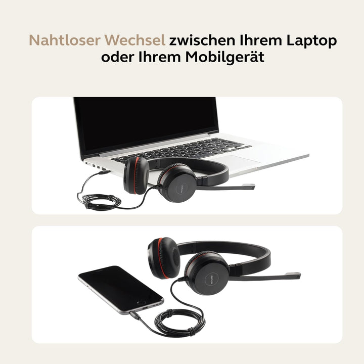 Jabra Evolve 30 II, Unified Communications zertifiziertes Mono-Headset mit Anrufsteuerung, Mikrofon