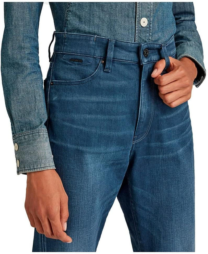 G-STAR Damen Janeh Ultra High Mom Ankle Jeans 25W / 32L Blau (Worn in Rivulet D16083-c048-c600), 25W