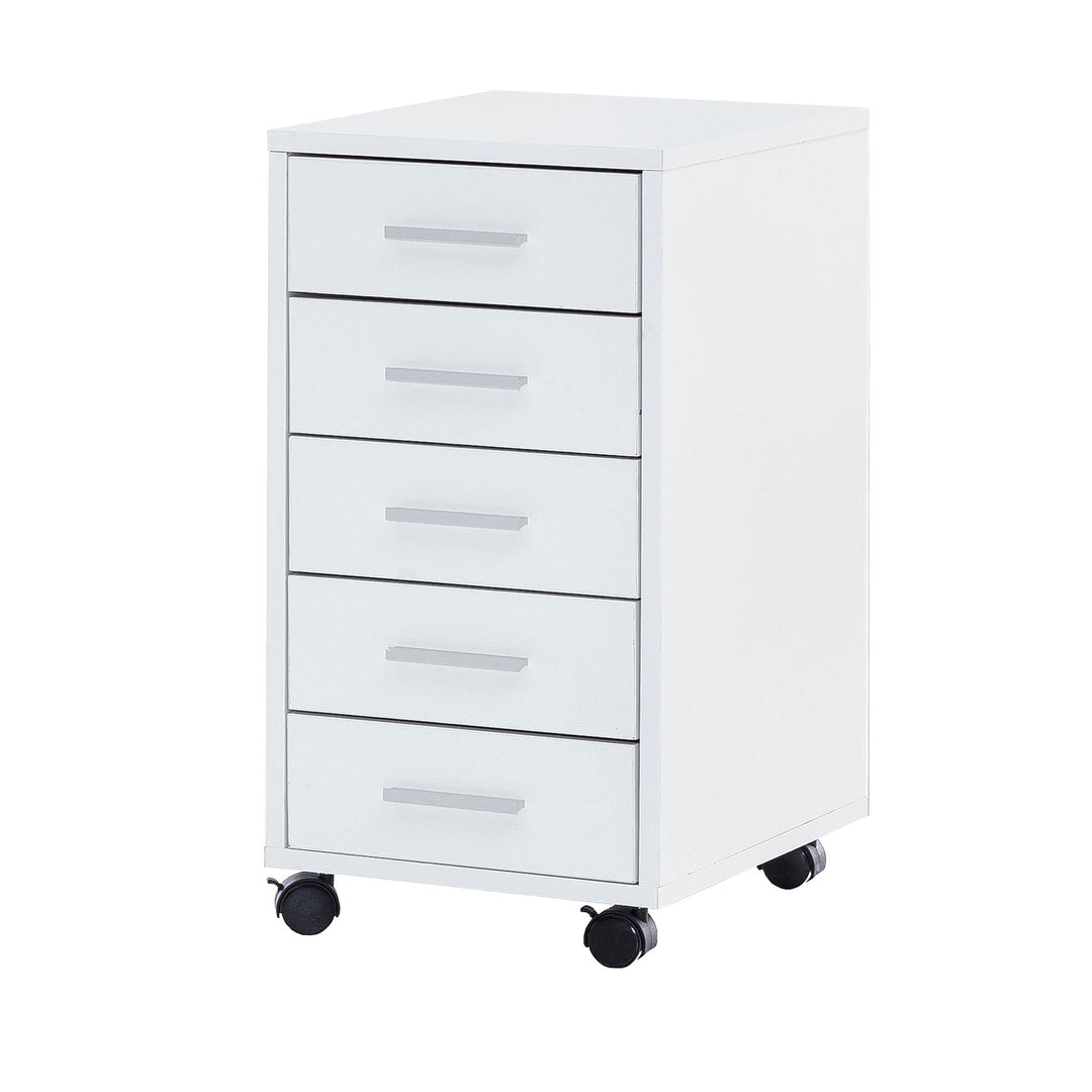 Schubladenschrank ITTER Holz: 5 Schubladen, Rollen, melaminharzbeschichtet - KADIMA DESIGN. Farbe: W
