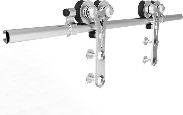 TSMST 200cm/6.6ft Edelstahl Laufschiene Schiebetürbeschlag für Einzelne Holztüren, Reibungslos und L