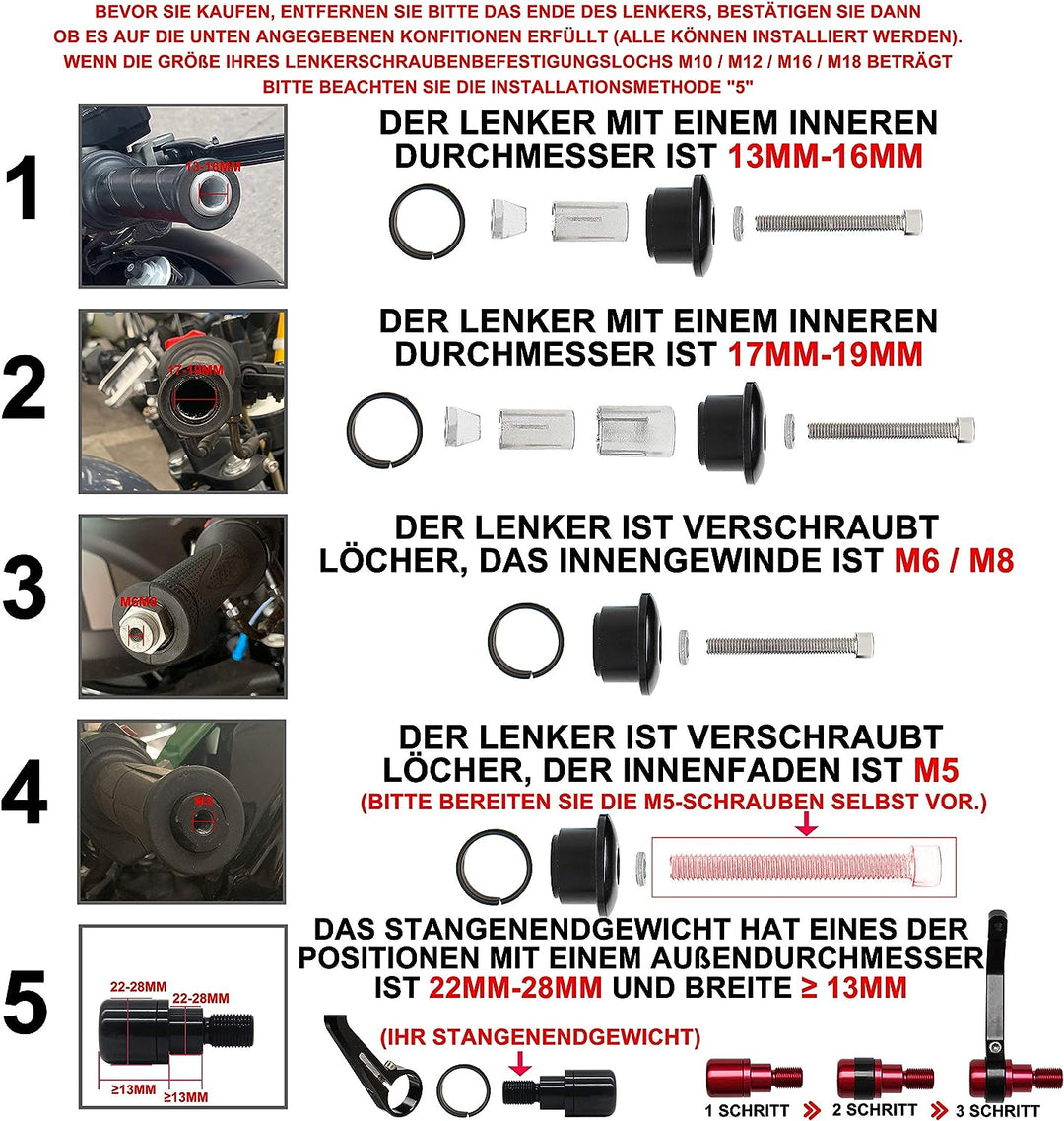 FENRIR E24 Lenkerendenspiegel Motorrad spiegel Seitenspiegel rückspiegel e geprüft Blendschutz schwa