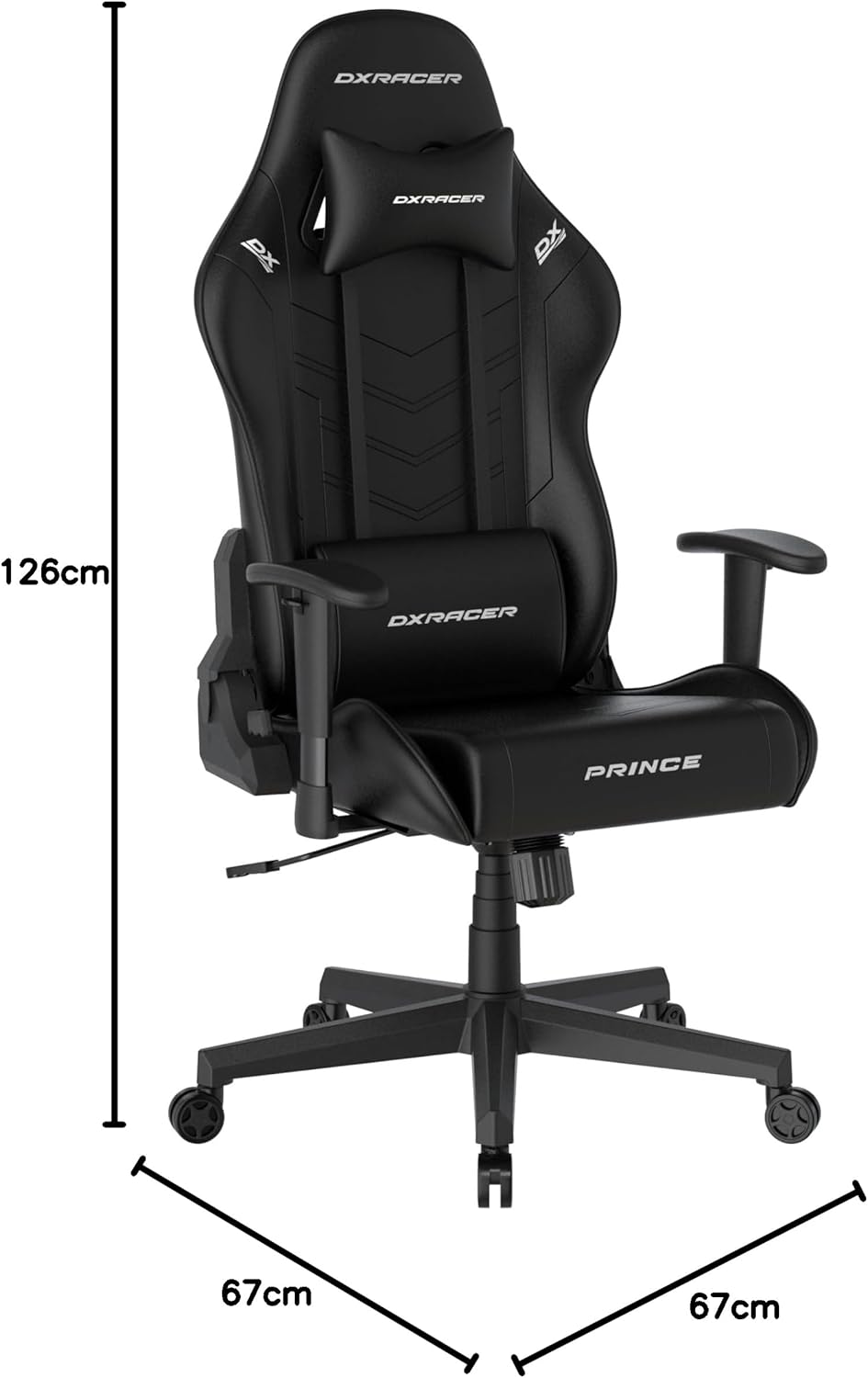 Robas Lund DXRacer Prince L PF132 Gaming-/ Büro-/ Schreibtischstuhl, mit Wippfunktion Gaming Stuhl H