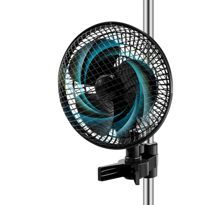 Oszillierender Grow Ventilator mit 2 Stufen, Clip Lüfter 20W | Stabiler Metallschutzgitter, Hitzebes