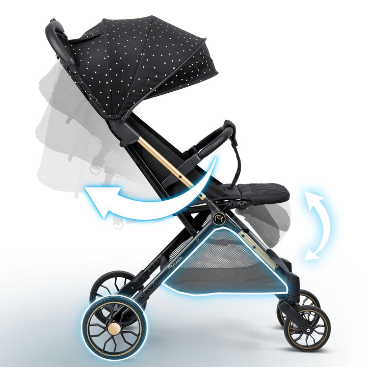 Nukido Kinder Wagen Kinderwagen Babywagen Bis 15 kg Grosse Räder Sitzbuggy Buggy Zusammenklappbar Ha