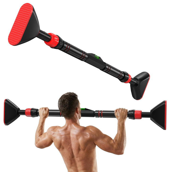 Klimmzugstange Türrahmen,Klimmzugstange Pull Up Bar mit Neues Drehbares Zahnradschloss,mit Level Met